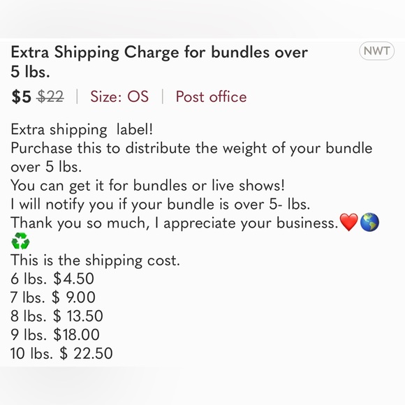 Add this to your cart is your package is over the 5 pound limit. - Picture 2 of 3